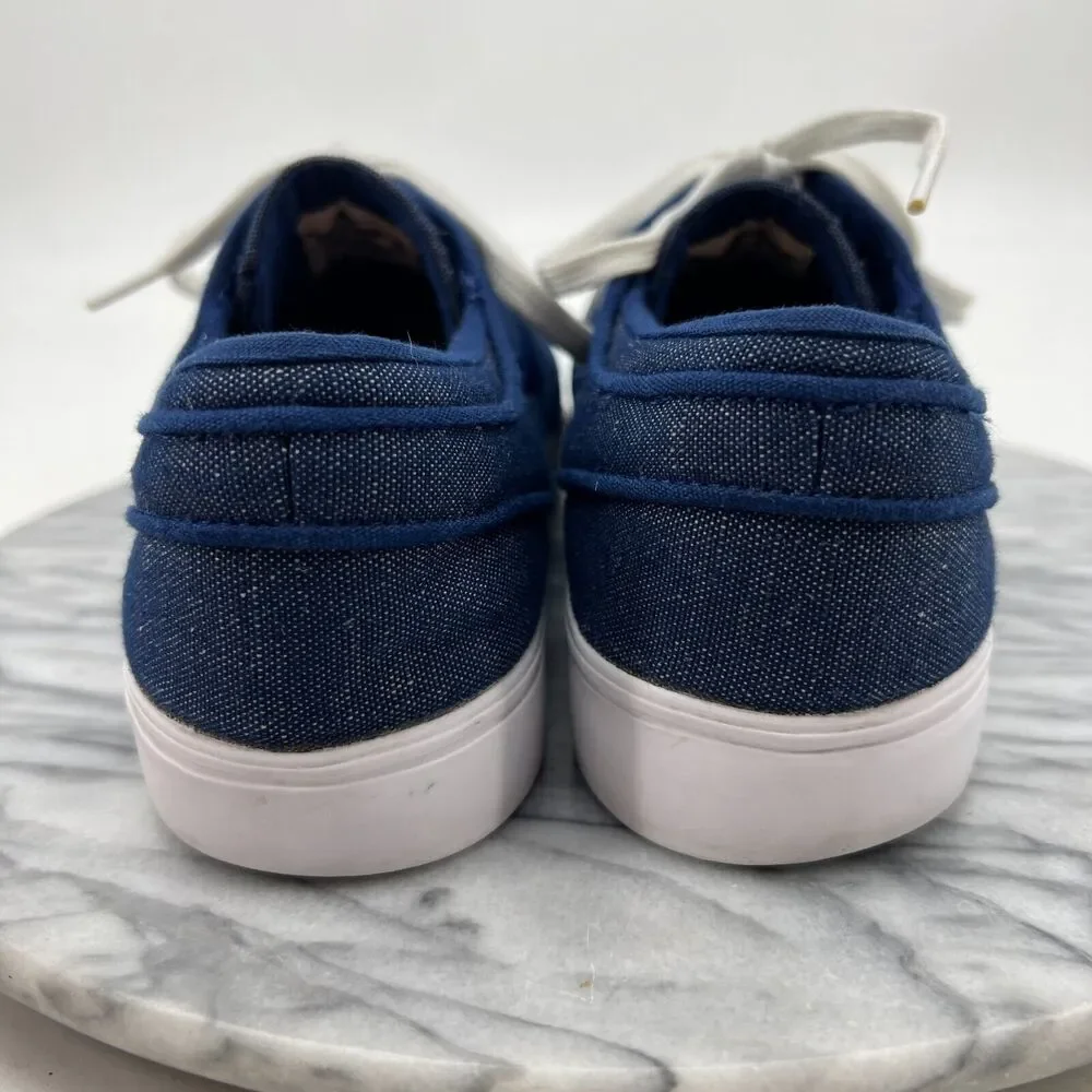 Nike Stefan Janowski Sneakers Mens 10 Blue Denim Canvas Low Top Skater Shoes